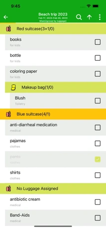 Packing List 2 App Screenshot